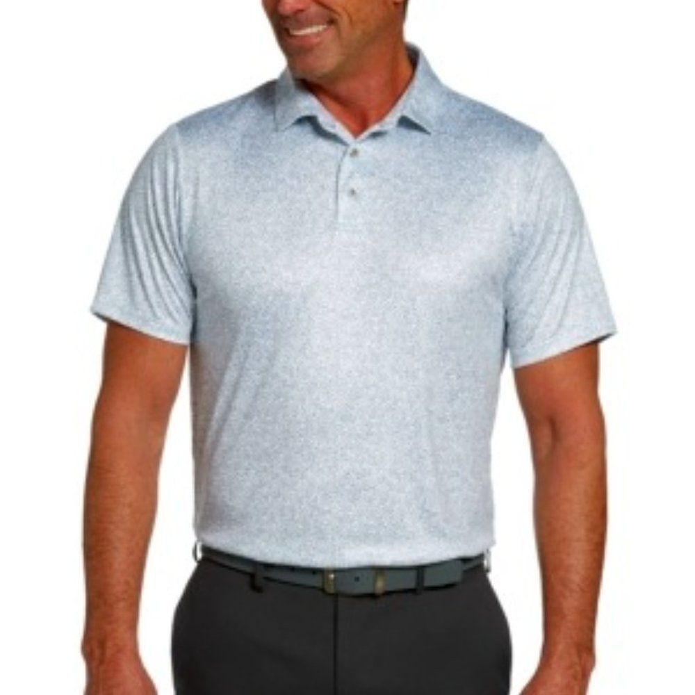 PGA TOUR Men's Stretch Textured-Print Polo Shirt
